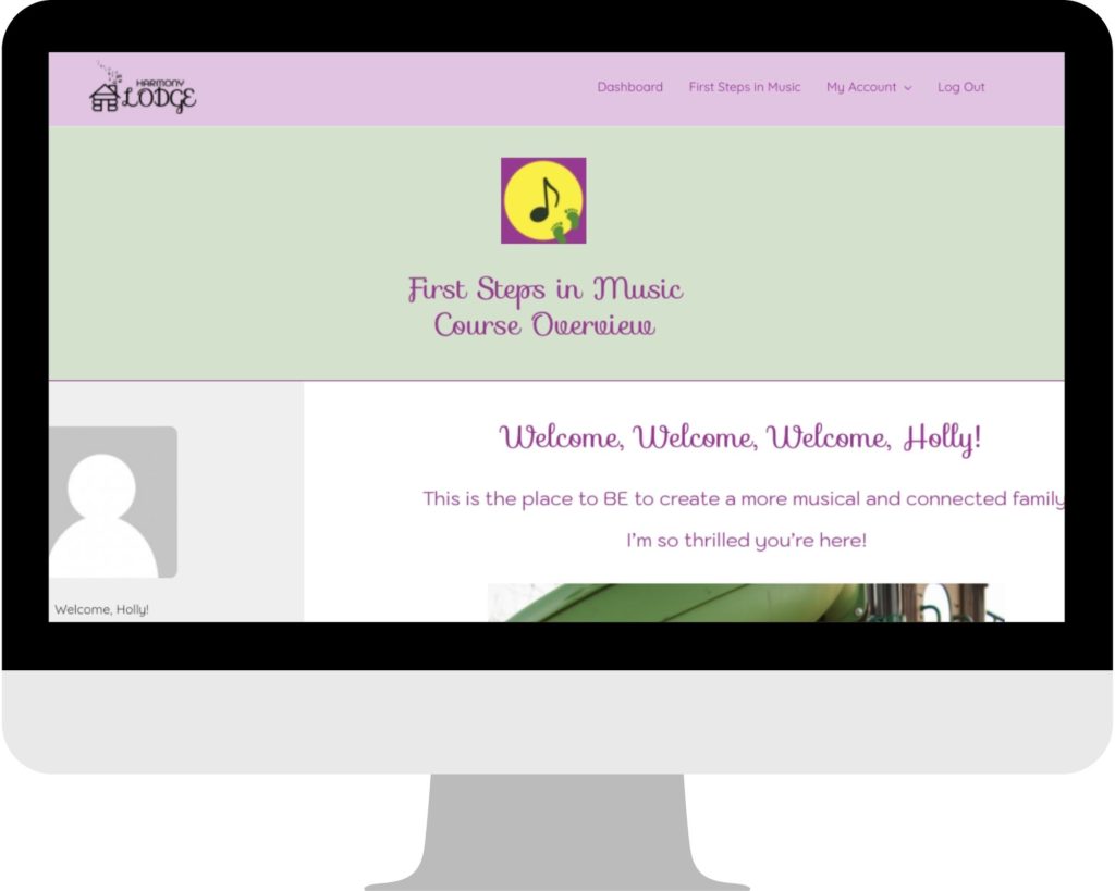 screenshot of music class platform